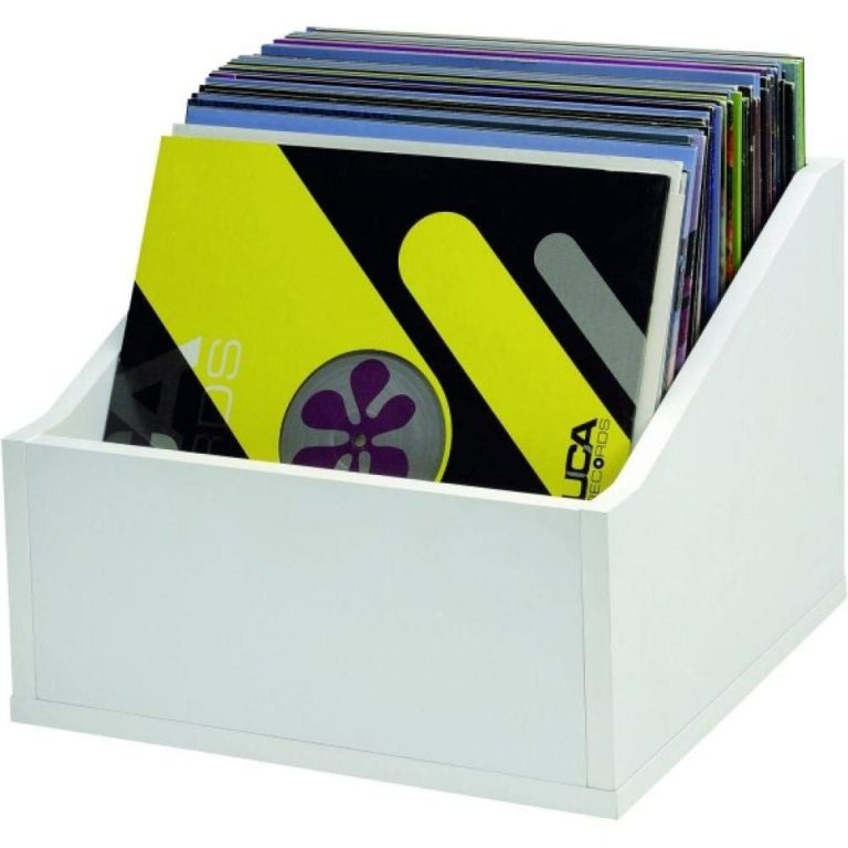 Bac De Rangement Pour Vinyles Navaris - Range 50 à 80 Disques - Boîte De Stockage
