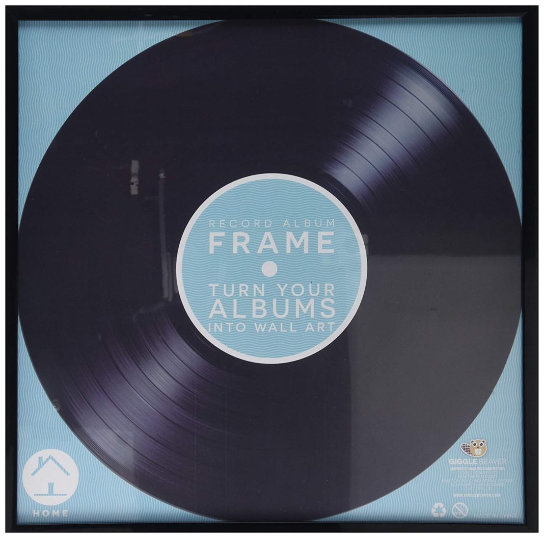 Cadre Exposition Vinyle 33 Tours Avec Fenêtre - Blanc, Dimensions 77x47cm