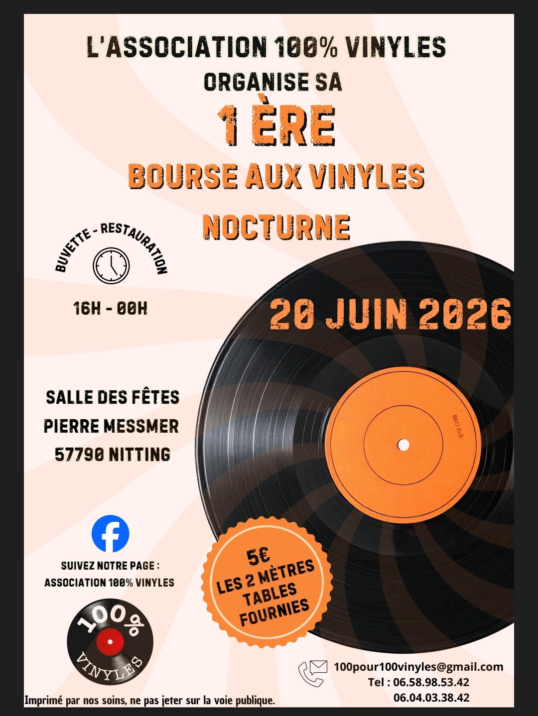 Flyer - 1ère bourse aux vinyles nocturne